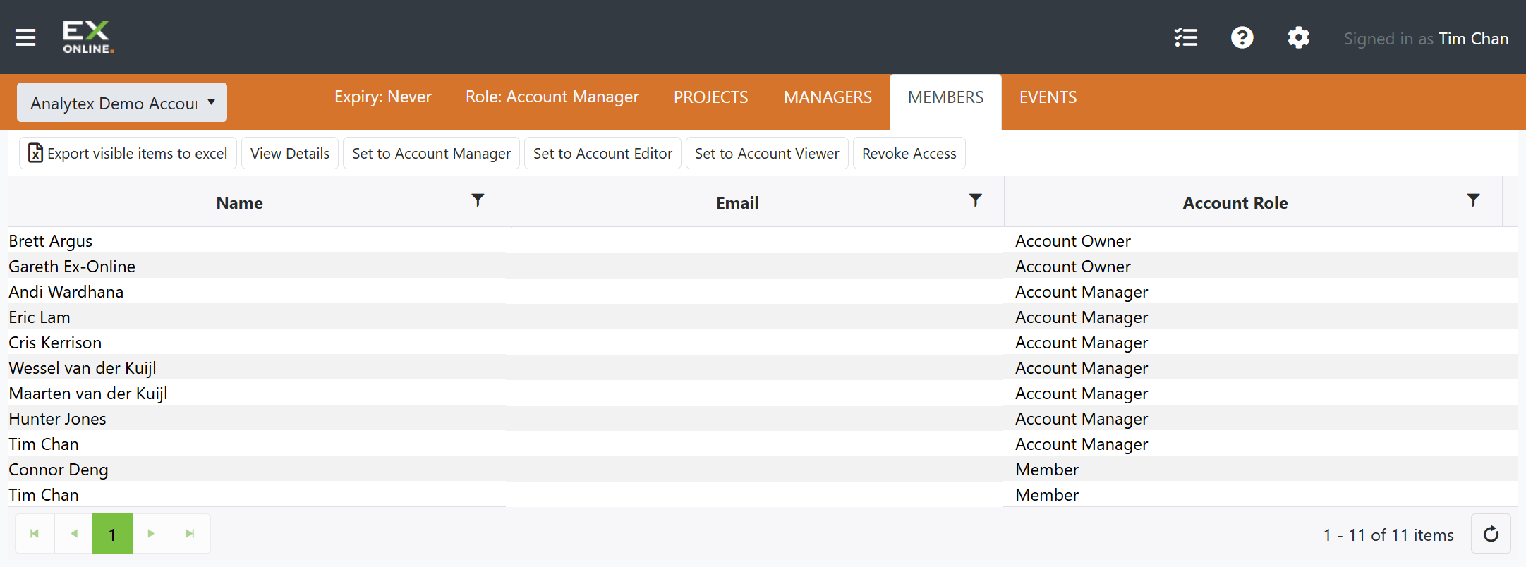 Members tab