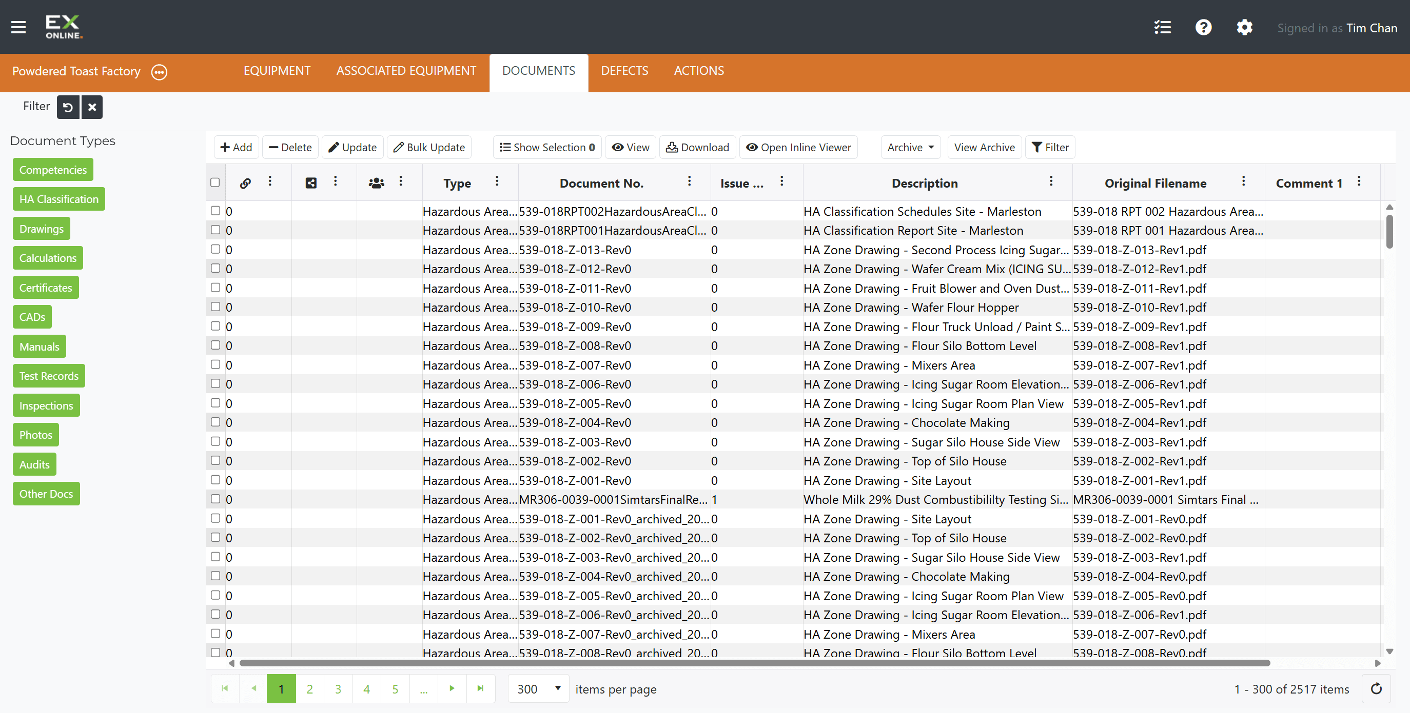 Documents main view