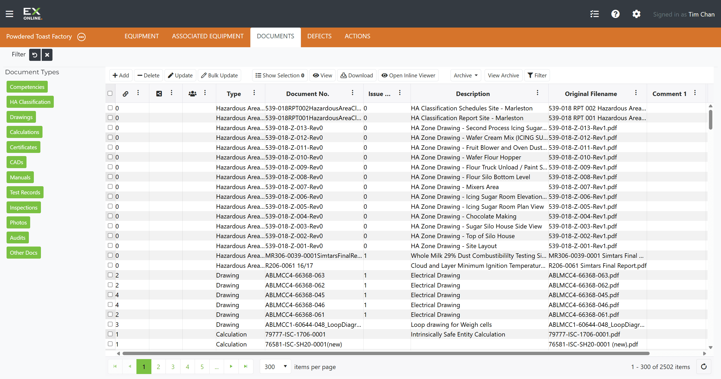 Documents toolbar