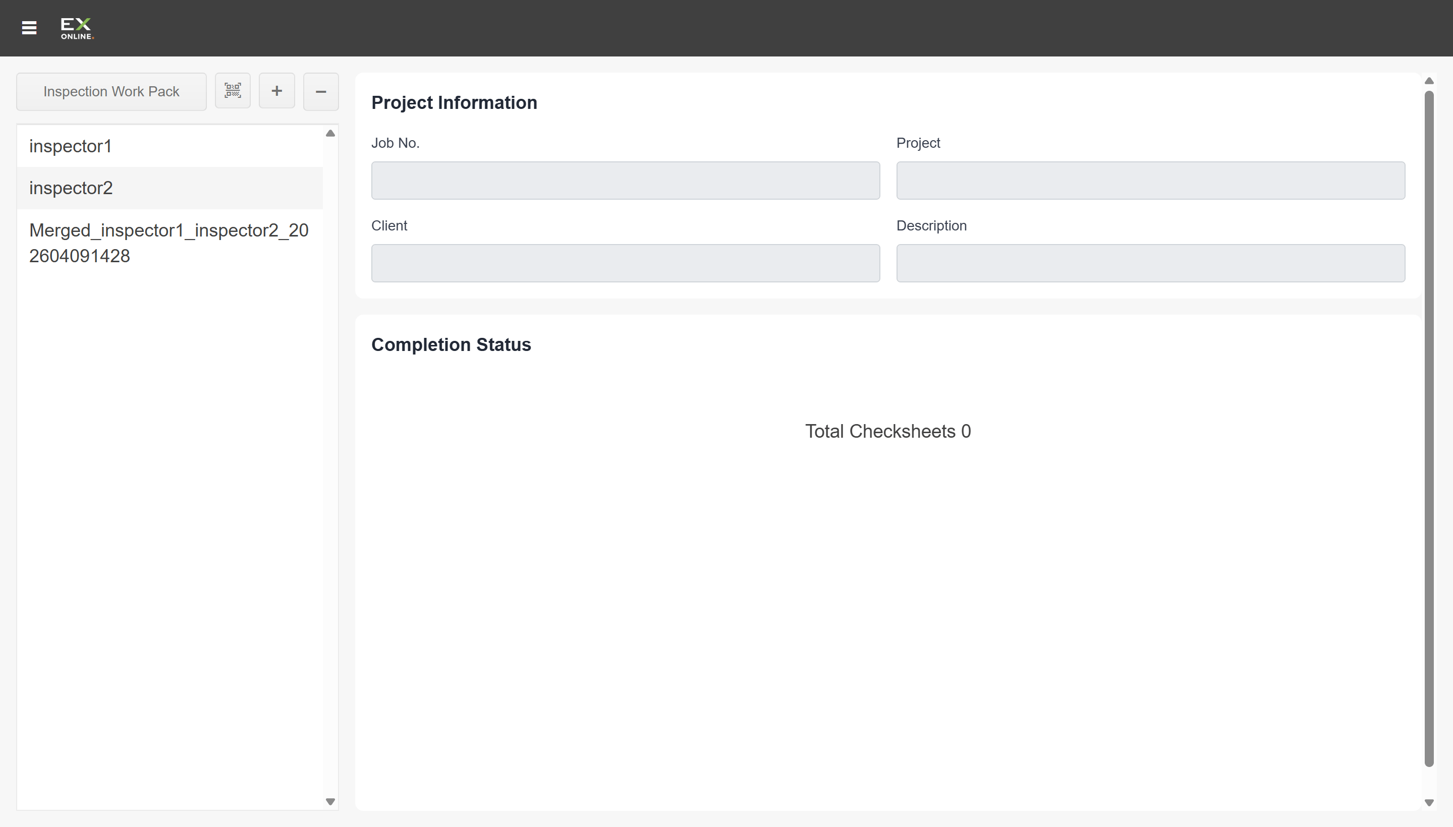 IWP list now showing the original work packs and the new merged work pack