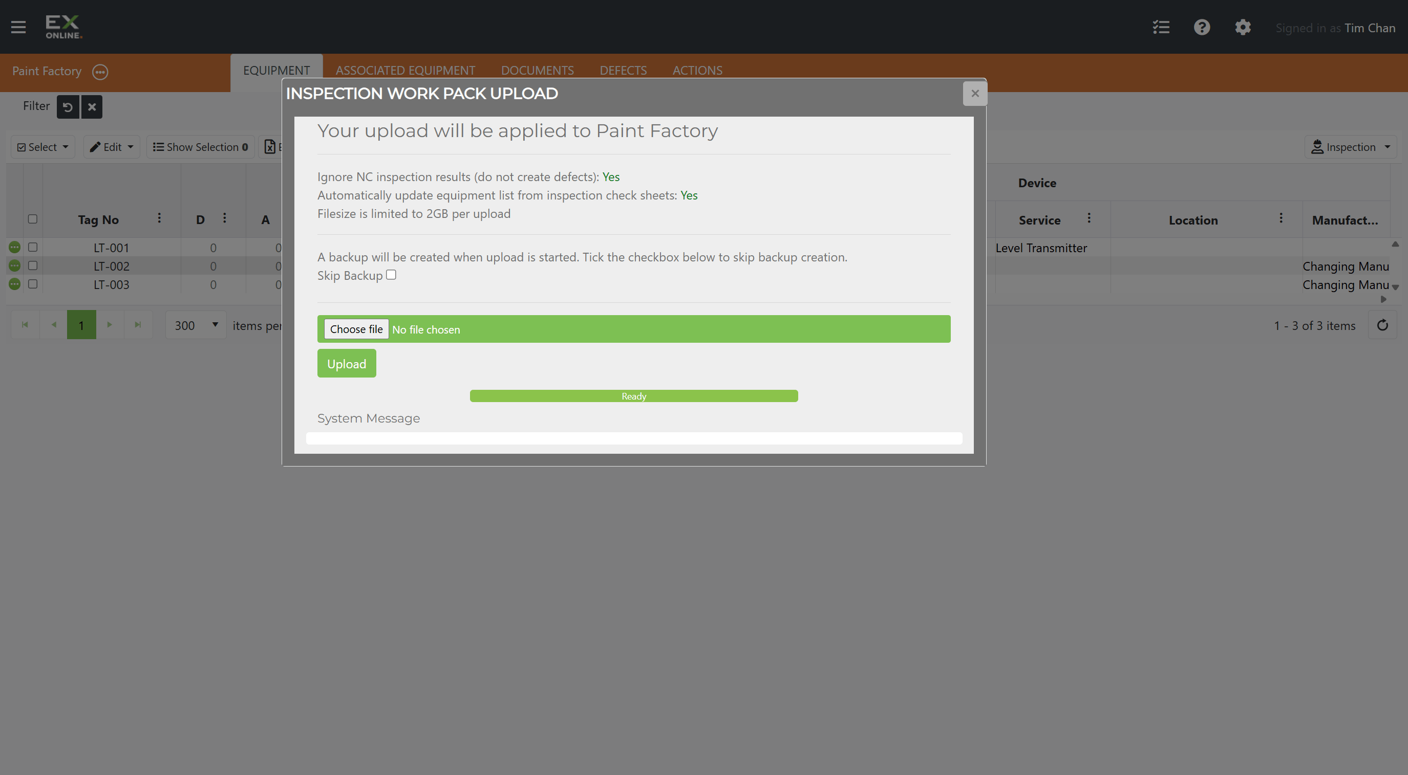 Upload Dialog Example Part 3: Upload Results | Ex-Online Docs